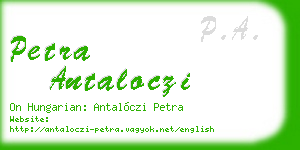 petra antaloczi business card